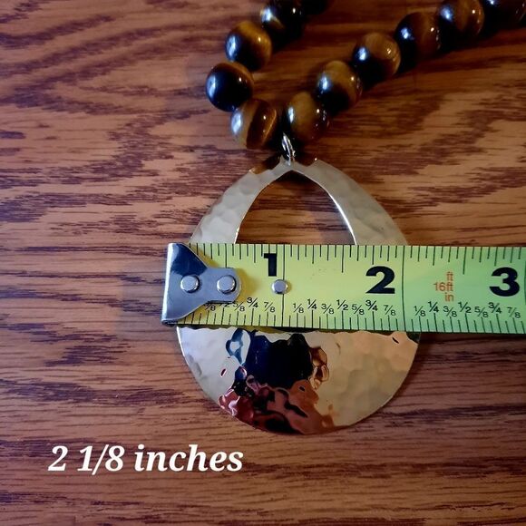 AV Gold over Sterling, Tigers Eye Beaded Necklace from Mexico - Picture 10 of 12